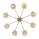 Chandelier 60W, 8XE14, 39.5x80 cm, gold