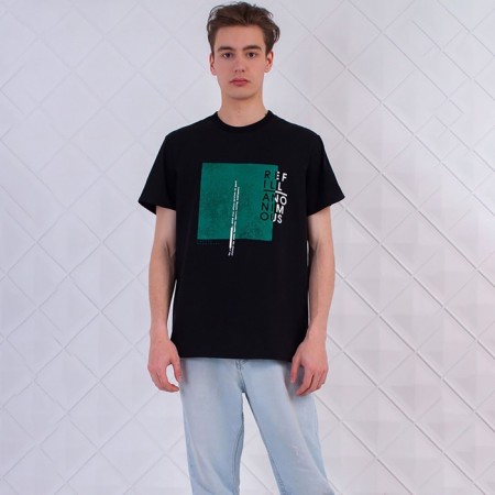 T -shirt male, black color, size 50-1