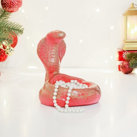New Year. Symbol 2025. Stand for the little things "Snake of Cobra" 16cm, red-5