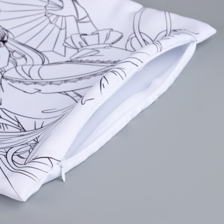 Pillowcase for coloring "Girl with fan", 30 x 30 cm-5