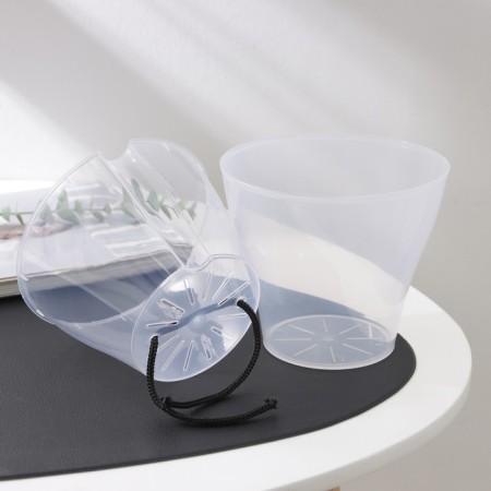 Kashpo for flowers with an insert "Athena", 1 l, the color is transparent-3