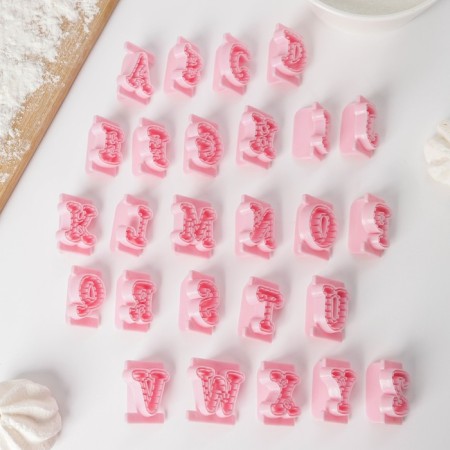 A set of seals for marzipan and test "English alphabet", 26 pcs, 29 × 19 × 2.5 cm-1