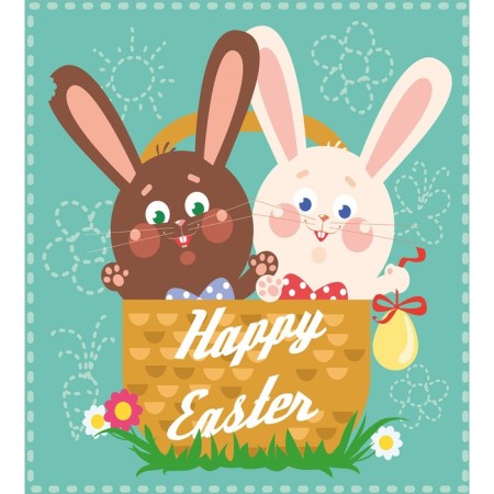 A set of napkins for setting the table “Bunnies in the basket”, rectangular, size 32x46 cm, 4 pcs-3