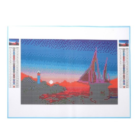 Diamond mosaic with full filling with luminous rhinestones on the canvas "Sailor", 20 x 30 cm-2
