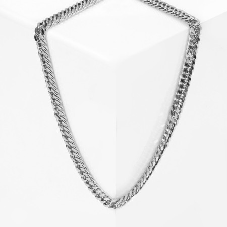 Gladiator chain narrow weaving, silver color, 50 cm