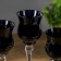 Glass candlestick Set 3 pcs "Voal" height 26cm, 23 cm, 20 cm black