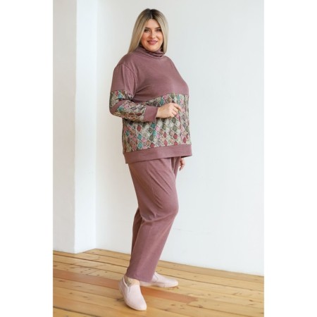 Female suit, size 58, burgundy color-2