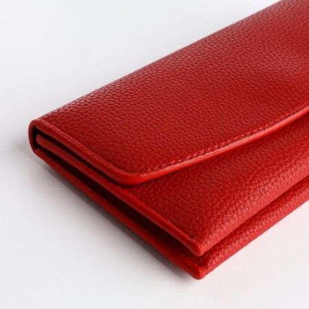 Women's wallet on magnet, red color-2