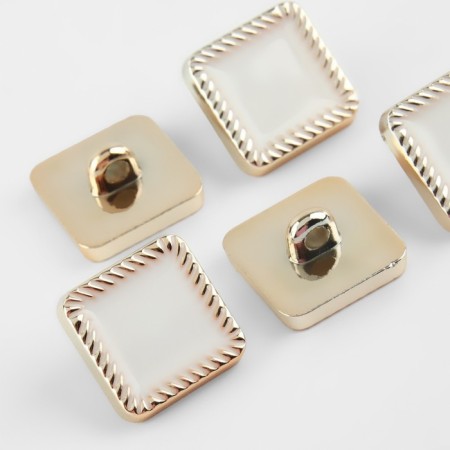 A set of buttons on the leg, 16 × 16 mm, 5 pcs, white/gold color-1