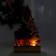 New Year's decor with backlight "Christmas trees and a deer with a bell" 6 × 4 × 23 cm, red