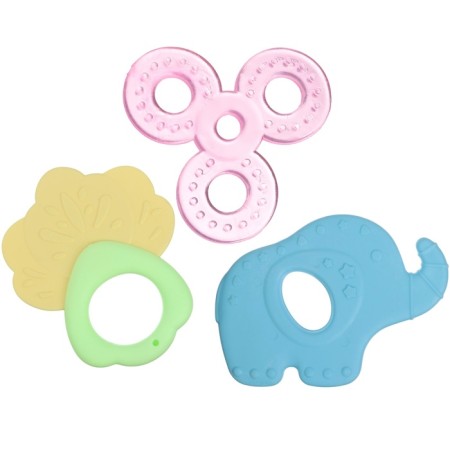 A set of silicone teethers “for the baby”, with a rattle, 3 pcs., I crush me-7