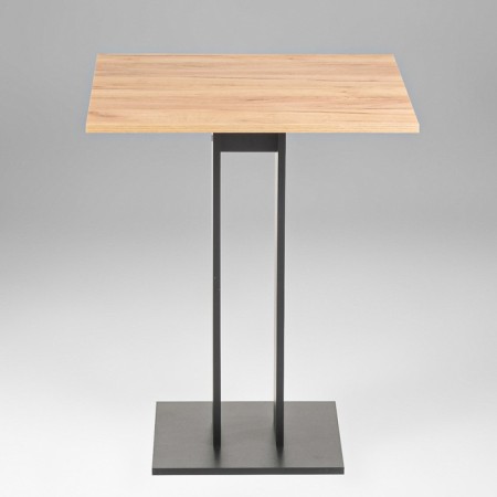 Kitchen table on one leg Sandro, 650x650x780, black/oak craft gold-2