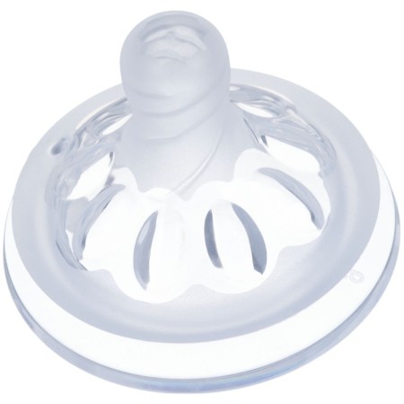 Nipple for a bottle, +6 (x) month, 2pcs., Fast stream (thick cereals), Natural, Throat 50mm-4