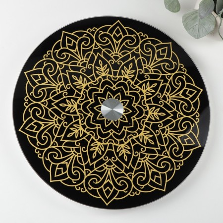 Glass stand for the cake rotating Magistro "East", D = 32 cm, black color-1