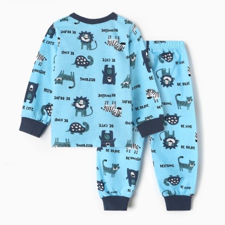 Pajamas for boys, blue color, height 110 cm-3