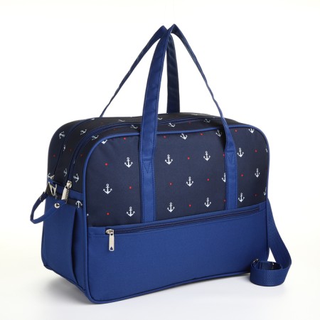 Road bag on lightning, 3 external pockets, a long belt, blue color