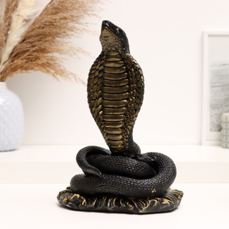 Figure "Cobra" black with gold, 17x13x25cm-1