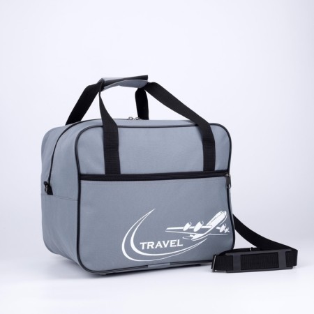 Road bag with lightning, 2 outer pockets, long belt, gray color
