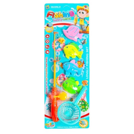 Fishing "Funny fish", 4 fish, 1 fishing rod, net-6