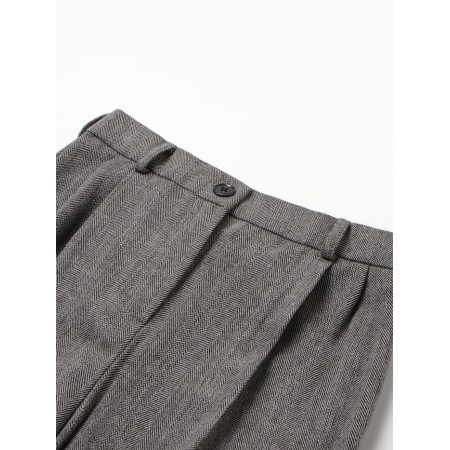 Women's pants with pincines minku: Modern Classic color dark gray, river 50-6