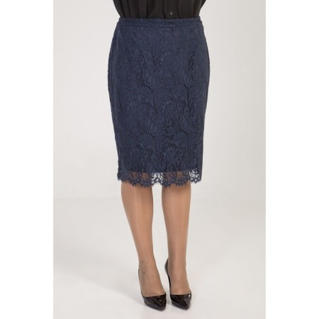 Female skirt, size 64, dark blue color-3