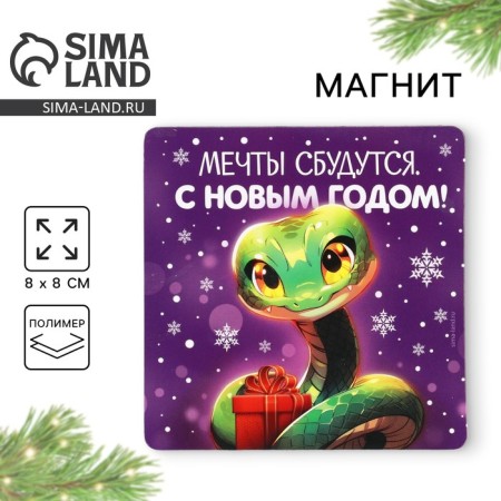 Magnet "Dreams will come true", 8 x 8 cm