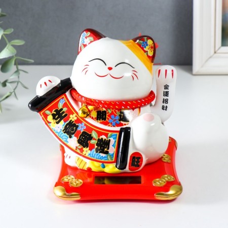Pendulum Ceramics "Mani-Neko with Harmony" from solar batteries 11x13x15 cm-2