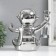 Souvenir ceramic stand for the bottle "Cosmonaut" silver 22.5x21x24 cm