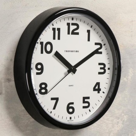 Wall clock, series: classic, smooth move, d = 22.5 cm, black-1