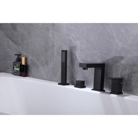 Bath mixer Abber Daheim AF8213B, on board the bath, shower set, black-1