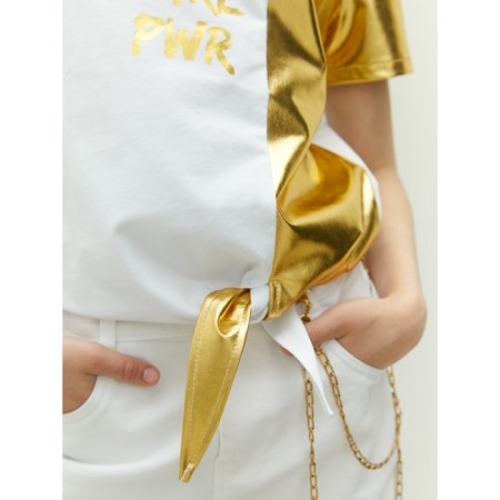 T -shirt Children's Amarobaby Gloss, height 134 cm, white/gold color-9
