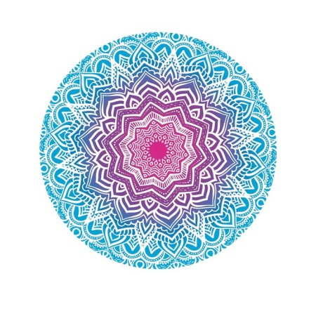 Pareo and beach rug "Classic Flower Pattern", d = 150 cm-1