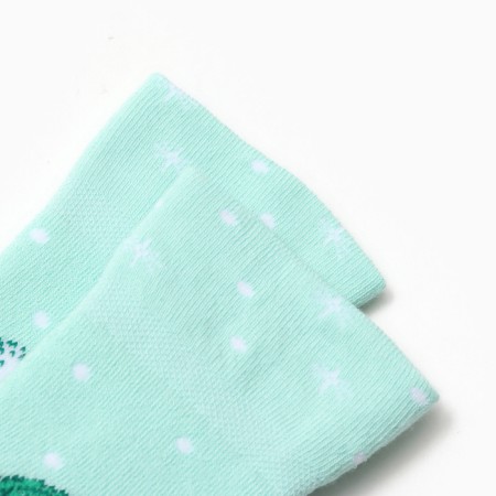 Noski children's terry, mint color/light gray melange, size 16-18-5