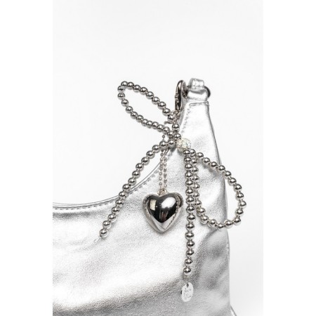 Bag Cross-Body Women's, genuine leather, Ludor silver, 21x6x13 cm-2
