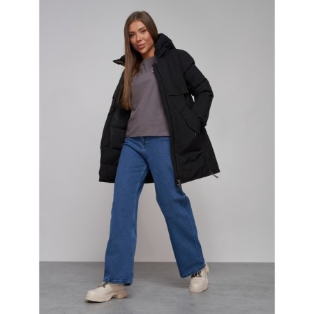 Winter jacket female, size 50, black color-18