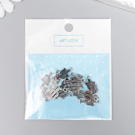 Decor for creativity Metal "Cactus" silver 2x0.7 cm-3