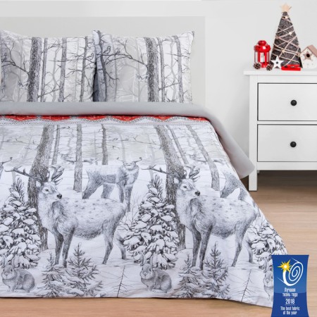 New Year. Bed linen "Ethel" Duet Forest Tale 143*215 cm - 2 pcs, 240*220 cm, 70*70 cm - 2 pcs-2