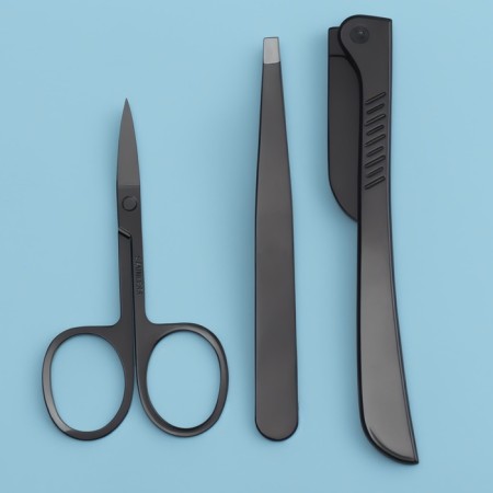 Manicure - cosmetic set, 3 objects, black color-2