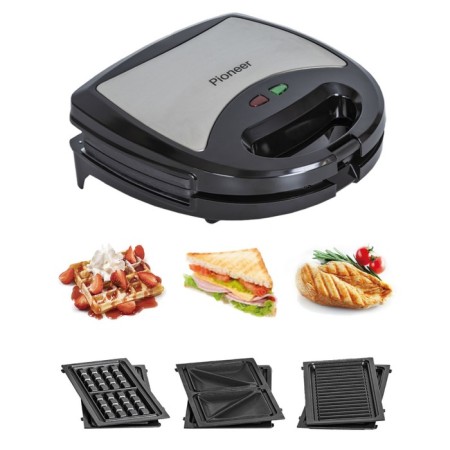 Pioneer SM302D baking device, grill, wafel, sandwich, 850 watts, silver-1