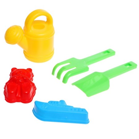Sand set: shovel 20cm, rake, watering can, 2 mix-8