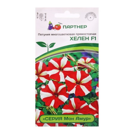 Petunia "Mon Amur" Helen F1, erect star, red-white 5 pcs