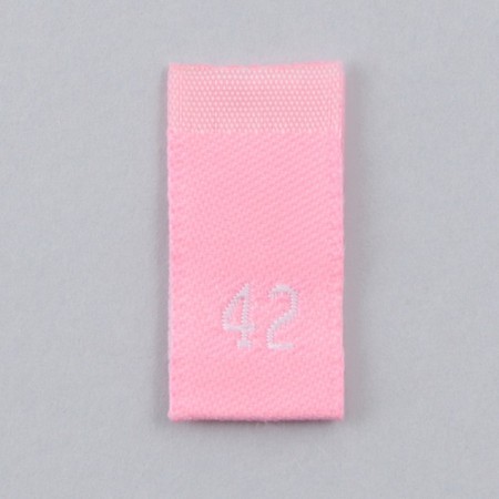 Textile strip "42", 4.6 x 1.1 cm, pink color-2