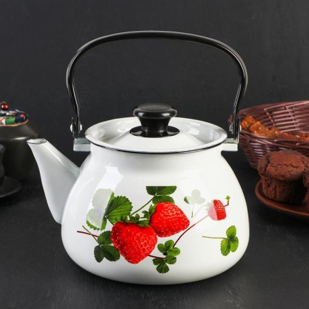 Spherical kettle, 3 l, induction, neckline, white color-4