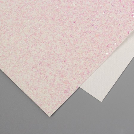 Liszt for creativity claims. Kozh "Large sparkles" white-pink sheet 33x20 cm thick 0.84 mm