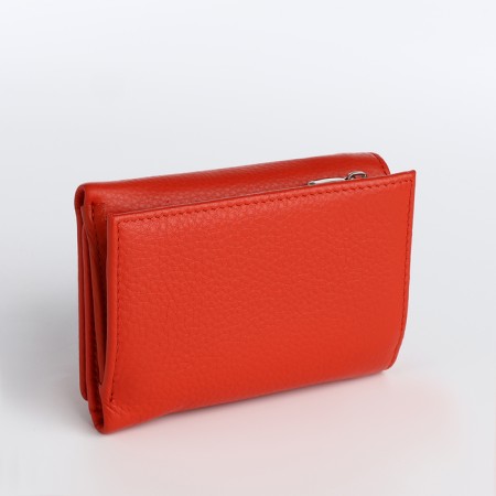 Women's wallet on a magnet, coral color-1