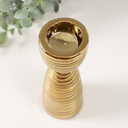 Ceramics Ceramics for 1 candle "Zebra" d = 4 cm gold 6.5x6.5x18 cm-2