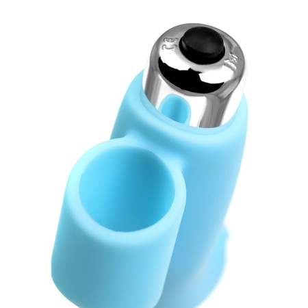 Vibronstat on the finger of Jos Danko for the point G, silicone, blue, 9.5 cm-7