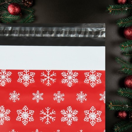 Courier bag with an adhesive valve, "snowflakes", 25 x 35 cm, set 50 pcs-3