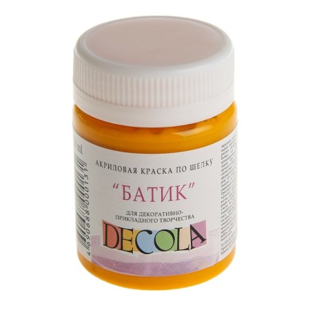 Silk paint "Batik", bank 50 ml, ZHK Decola, yellow dark 4428221 (water -based acrylic)