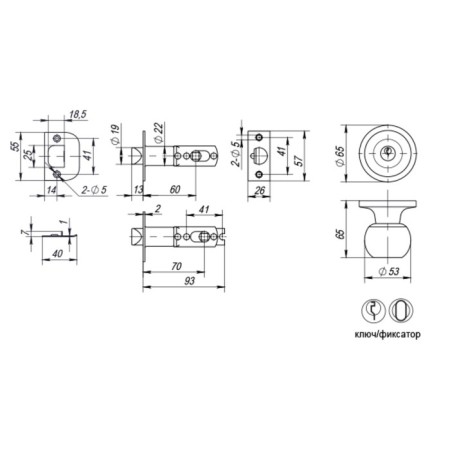 PUNTO 6072 MAB-E, key/fixer, matte bronze-1
